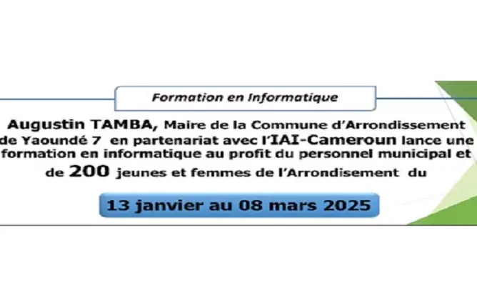 TIC : les jeunes de la commune d’arrondissement de Yaoundé 7 outillés
